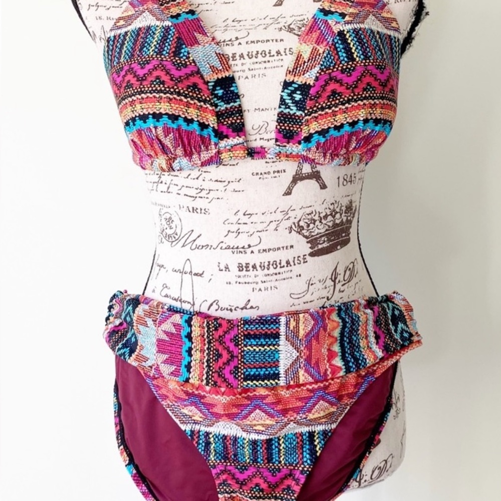 La Blanca Size 6 Bottom 4 Top Aztec Print Bikini